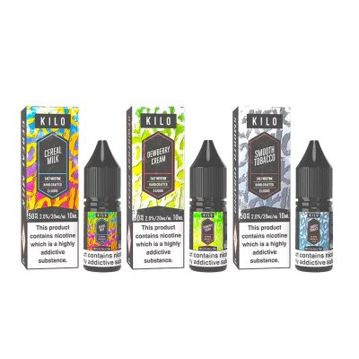 Pack Of 3  Kilo Nic Salt E-Liquid 10ml | 8 Flavours In 10mg & 20mg